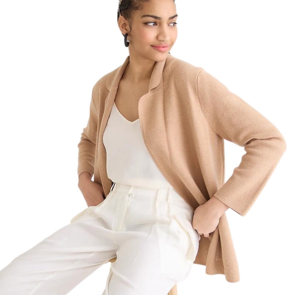 J.Crew Sweater Blazer Relaxed Fit Tan Size XS